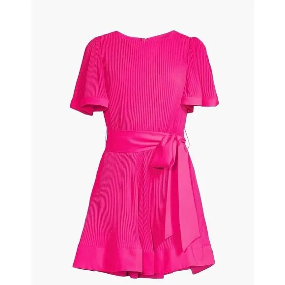 Milly Lumi Pleated Mini Dress Milly Pink Size 8